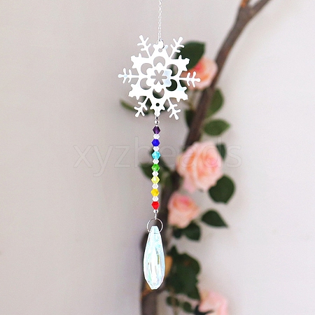 Christmas Theme Teardrop Glass Suncatchers PW-WG1AD42-06-1