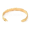 304 Stainless Steel Feather Shape Cuff Bangles BJEW-F457-24G-2