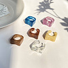 6Pcs Rectangle Resin Finger Rings & Cuff Rings for Women WG10D02-01-1