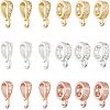  18Pcs 6 Style Brass Crystal Rhinestone Tube Bails FIND-NB0003-06-1