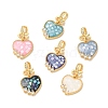 Rack Plating Brass Enamel Micro Pave Clear Cubic Zirconia Pendants KK-K380-05G-1