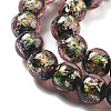 Handmade Foil Lampwork Beads Strands FOIL-K003-06B-18-3