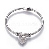 304 Stainless Steel Charms Bangles BJEW-P258-06-3