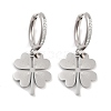 Clover 304 Stainless Steel Dangle Earrings EJEW-L283-080P-1