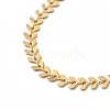 Enamel Ear of Wheat Link Chain Necklace NJEW-P220-02G-03-3