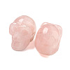 Halloween Natural Rose Quartz Skull Figurines DJEW-L021-01E-2