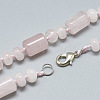 Natural Rose Quartz Beaded Necklaces NJEW-S392-16-2