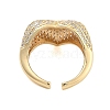 Clear Cubic Zirconia Open Cuff Rings RJEW-U002-04G-3