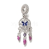 Rack Plating Alloy Rhinestone European Dangle Charms PALLOY-P307-08P-1