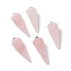 Natural Rose Quartz Pendants G-G848-01P-06-1