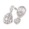 Retro Hollow Oval Drawbench Brass Dangle Stud Earrings for Women EJEW-G391-13P-3