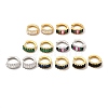 Brass Cubic Zirconia Hoop Earrings for Women EJEW-H091-06-1