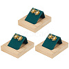 DELORIGIN 3Pcs 1-Slot Rectangle Wood Earring Display Stands EDIS-DR0001-06-1