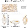 60Pcs Natural Cowrie Shell Pendants FIND-FH0004-87-2