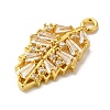 Brass Micro Pave Cubic Zirconia Pendants KK-C072-28B-G-2