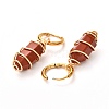 Copper Wire Wrapped Natural Red Jasper Dangle Earrings for Women EJEW-JE04628-04-3