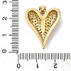 Brass Micro Pave Clear Cubic Zirconia Pendants KK-B094-05G-3