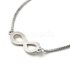 Tarnish Resistant Infinity Symbol Charm Adjustable Slider Bracelet for Men Women BJEW-JB06688-02-5