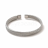 Non-Tarnish 304 Stainless Steel Mesh Chains Shape Open Cuff Bangle for Women BJEW-C033-01P-2