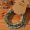 Handmade Summer Vacation Style Synthetic Quartz Braided Beaded Bracelet Sets for Women Girl LE3728-8-1