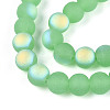 Frosted Imitation Jade Glass Beads Strands GLAA-T032-J8mm-MBB05-3