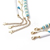 3Pcs 3 Style Natural Cowrie Shell & Enamel Teardrop Pendant Necklaces Set NJEW-JN04035-6