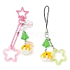 Acrylic & Glass & Alloy Pendant Mobile Straps KEYC-FZ00009-3