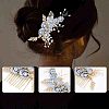 Bridal Alloy Rhinestone Hair Combs & Hair Forks Set PHAR-WH0015-06G-5