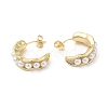 Brass Bean Pod Stud Earrings with ABS Imitation Pearl Beaded for Women EJEW-D065-04G-2