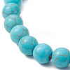 Synthetic Turquoise Stretch Bracelets with Angel Charms BJEW-JB11046-03-4