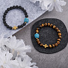 Crafans DIY Men's Gemstone Bracelet with Cross Making Kits DIY-CF0001-21-13