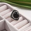 Natural Obsidian Adjustable Rings G-P560-03AS-13-3