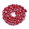 Opaque Solid Color Electroplate Glass Beads Strands EGLA-N013-P6mm-B07-2