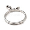 Rhodium Plated 925 Sterling Silver Adjustable Rings for Women RJEW-G302-03P-3