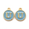 Golden Plated Alloy Enamel Charms X-ENAM-S118-04U-1