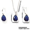 Brass Glass Teardrop Dangle Earrings & Pendant Necklaces Sets for Women SN7010-2-1
