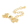 Brass Curb Chain Extenders with Micro Pave Cubic Zirconia KK-I705-17G-3