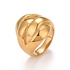 Ion Plating(IP) 304 Stainless Steel Textured Chunky Finger Ring for Men Women RJEW-B040-03G-1