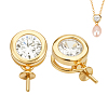 2Pcs 925 Sterling Silver Micro Pave Cubic Zirconia Pendants Bails STER-BC0003-60G-1