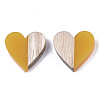 Resin & Wood Two Tone Cabochons X-RESI-R425-04G-2