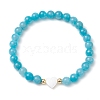 3Pcs 3 Styles Natural Dyed Malaysia Jade Beads Stretch Bracelets Sets BJEW-JB11009-3