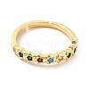 Colorful Cubic Zirconia Star Adjustable Ring KK-H439-17G-2