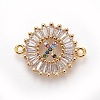 Brass Micro Pave Cubic Zirconia Links ZIRC-F093-54G-X-1