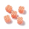 Handmade Opaque Plastic Woven Beads KY-P015-06C-1