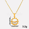 Stylish 304 Stainless Steel Pave Natural White Shell Crescent Moon Sun Pendant Necklaces BR0389-4-1