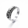 Halloween Alloy Skull Open Cuff Ring for Men Women RJEW-T009-37AS-3