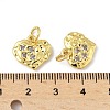 Brass Micro Pave Clear Cubic Zirconia Charms KK-V015-18G-3
