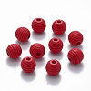 Painted Natural Wood Beehive Beads WOOD-Q040-019B-A07-1