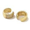 Rack Plating Brass Micro Pave Clear Cubic Zirconia Ring Cuff Earrings for Women EJEW-P280-12G-2