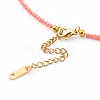 Natural Shell Letter Pendant Necklaces NJEW-JN03349-02-3